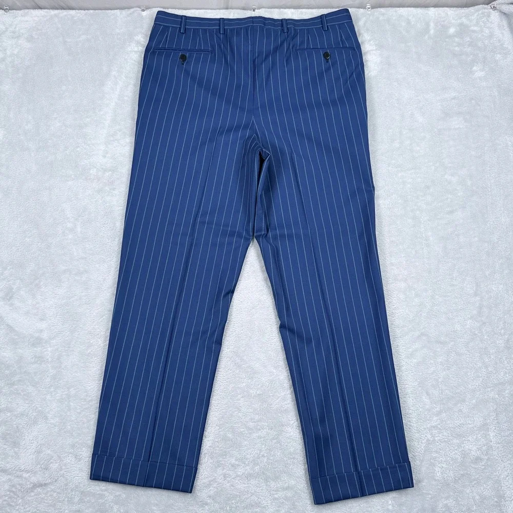 Brioni Colosse 3-Piece Suit Mens 40R Blue 100% Wool Pinstripe Blazer Vest Pants